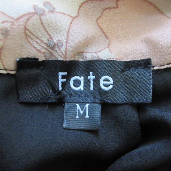 Fate Maxi Dress M Black Pink Floral Ruffle Sleeveless Cross Back Luxury Chic 544 - Picture 3 of 14